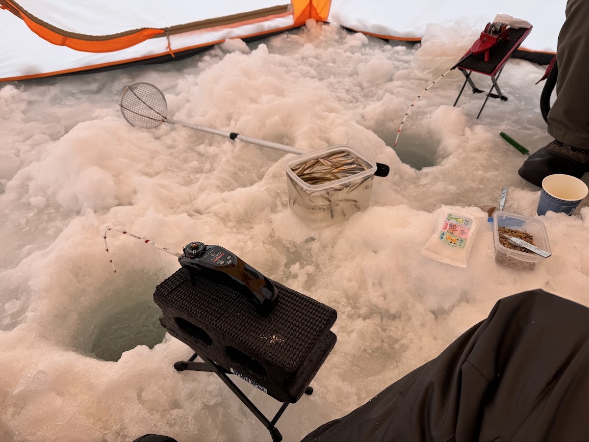 檜原湖わかさぎ釣り